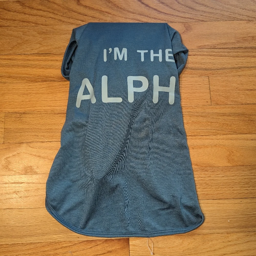 Blue LARGE DOG I'm the ALPHA Tank Top Pet Apparel Boots & Barkley